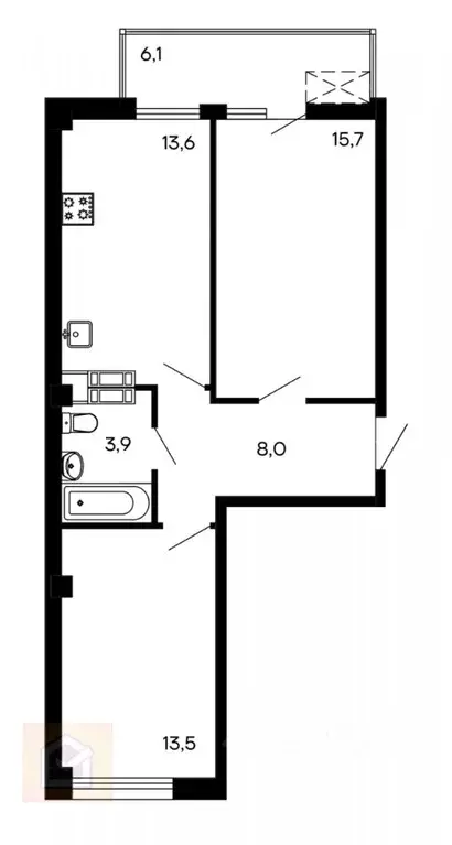2-к кв. Севастополь ул. Токарева, 18Б (60.8 м) - Фото 1
