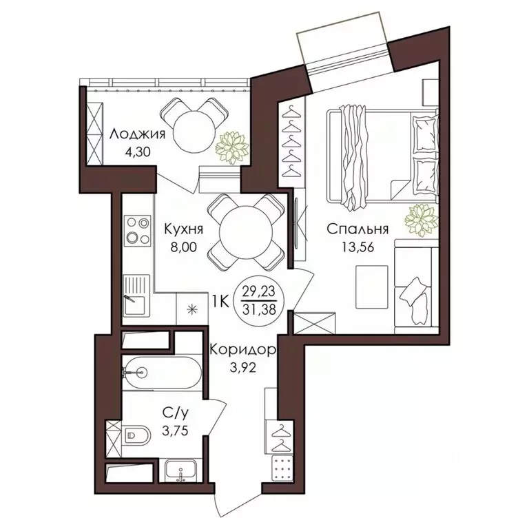 1-к кв. Хабаровский край, Хабаровск Советская ул., 33 (31.38 м) - Фото 2
