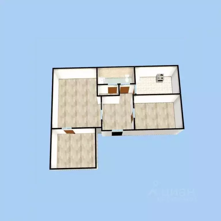 3-к кв. Башкортостан, Уфа ул. Ладыгина, 15 (65.1 м) - Фото 1