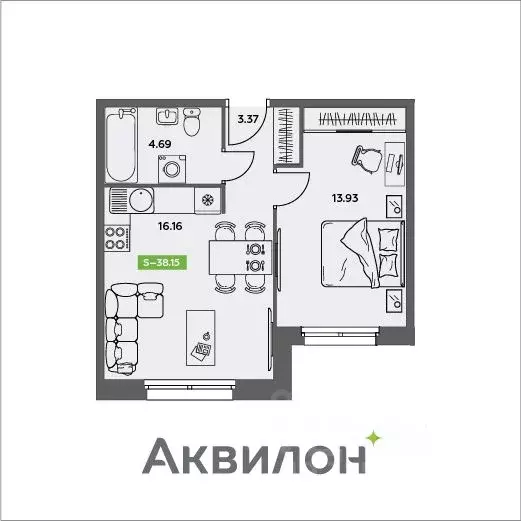 1-к кв. Архангельская область, Северодвинск Аквилон Север жилой ... - Фото 0