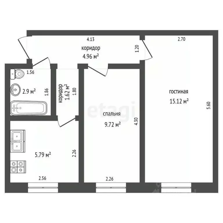 2-к кв. Тамбовская область, Тамбов Мичуринская ул., 102 (41.4 м) - Фото 0