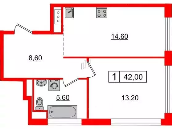 1-к кв. Санкт-Петербург ул. Челюскина, 10 (42.0 м) - Фото 0