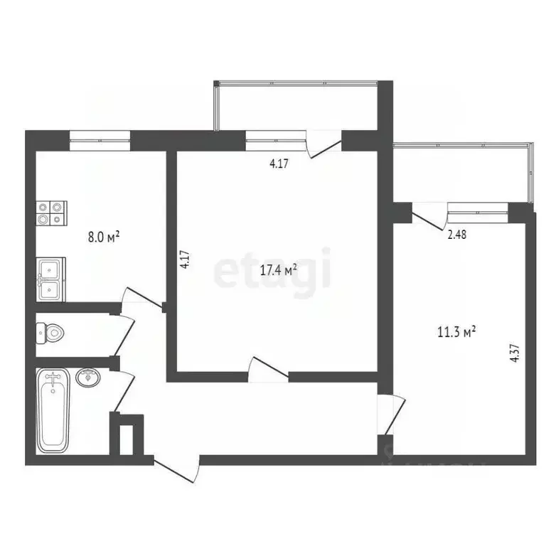 2-к кв. Крым, Армянск Имени Генерала Корявко мкр, 17 (49.0 м) - Фото 2