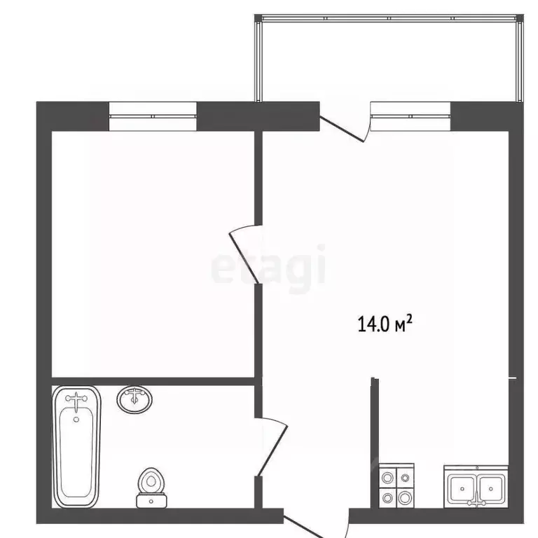 1-к кв. Ростовская область, Ростов-на-Дону Красноармейская ул., ... - Фото 1