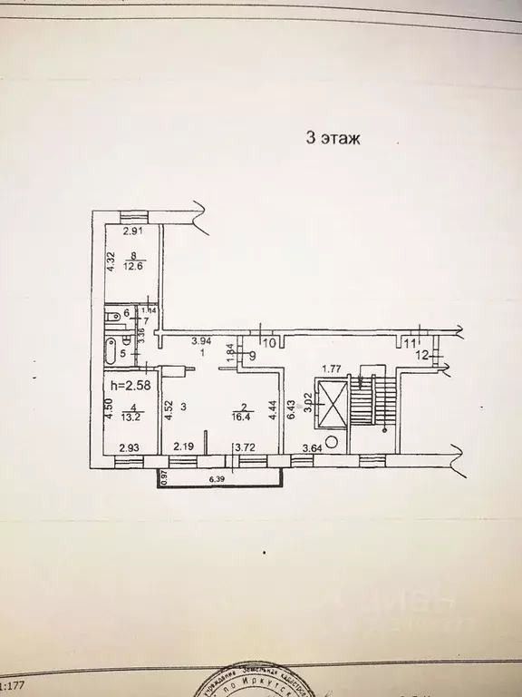 3-к кв. Иркутская область, Иркутск ул. Бородина, 11/3 (73.0 м) - Фото 0