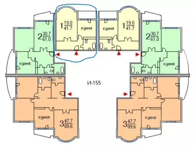 И 155 планировка квартир фото 9