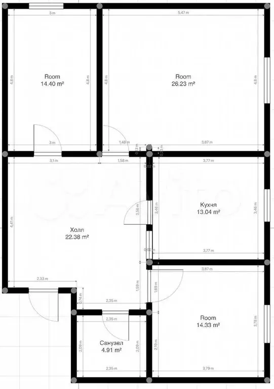 3-к. квартира, 100 м, 5/10 эт. - Фото 0