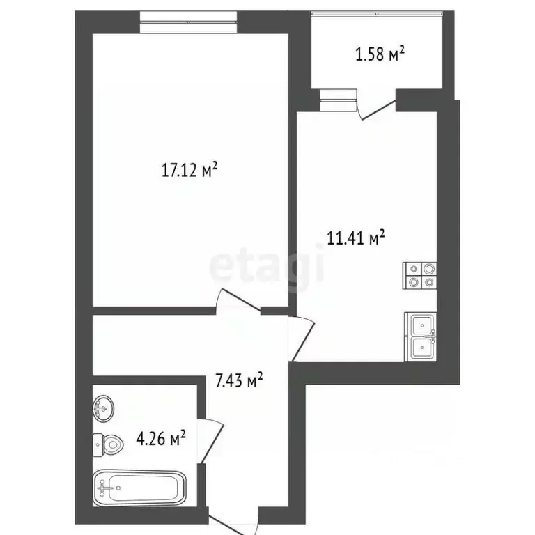 1-к кв. Калининградская область, Светлогорск Железнодорожный пер., 11 ... - Фото 2