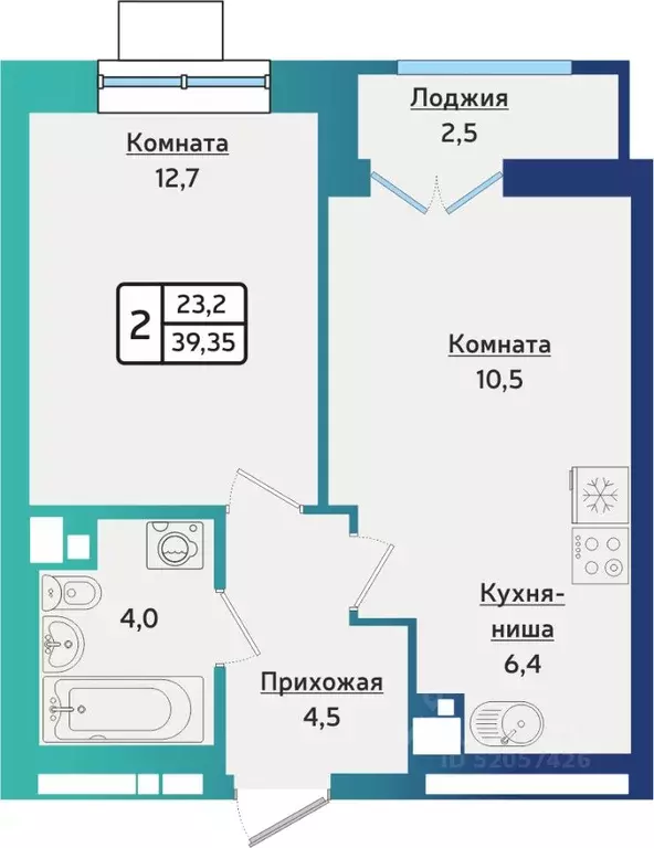 2-к кв. Удмуртия, Ижевск ул. 40 лет Победы, 123 (39.4 м) - Фото 0