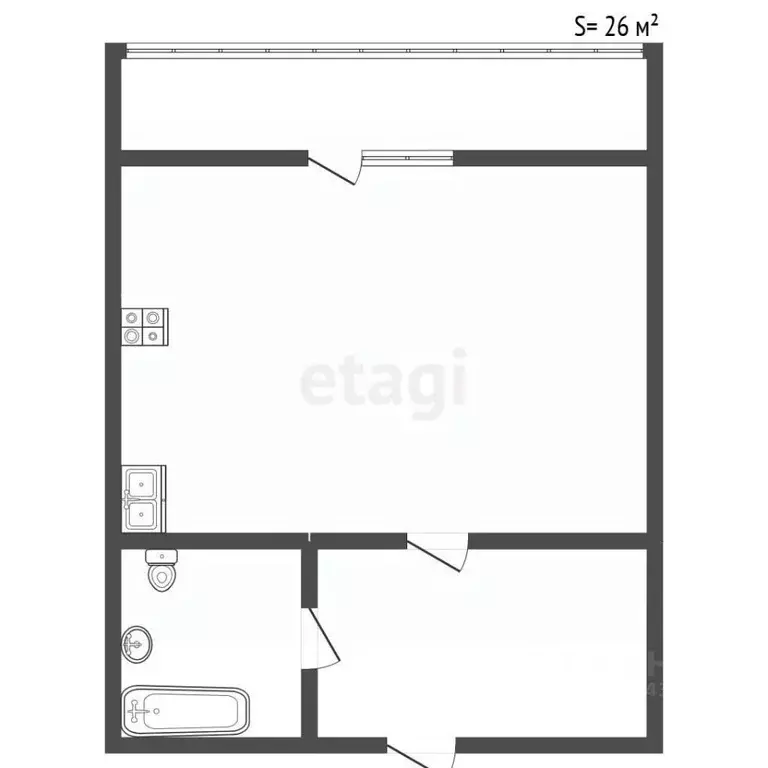 Студия Санкт-Петербург ул. Русановская, 20к3 (26.0 м) - Фото 2