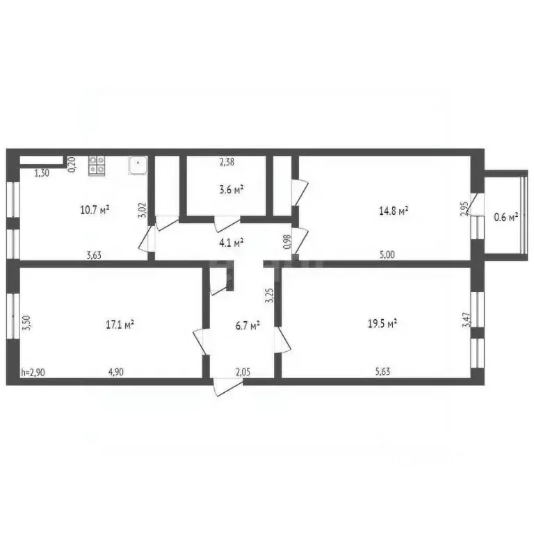 3-к кв. Брянская область, Брянск ул. Куйбышева, 13 (80.0 м) - Фото 2