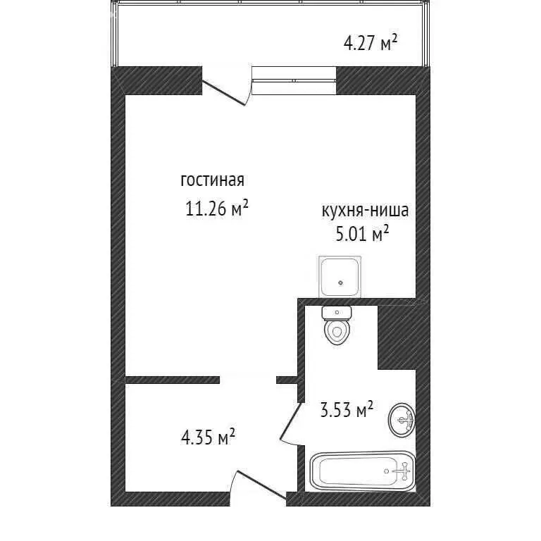 Квартира-студия: Красноярск, улица Светлова, 42 (24.2 м) - Фото 0