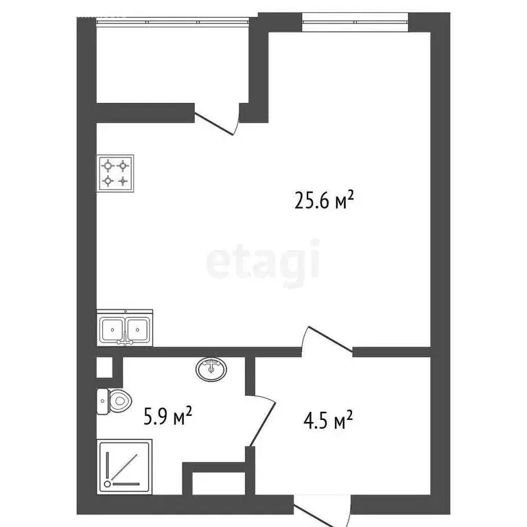 Квартира-студия: Санкт-Петербург, Чарушинская улица, 24к1 (25.6 м) - Фото 0