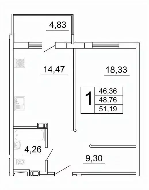 1-к кв. Самарская область, Самара ул. Дыбенко (50.95 м) - Фото 0