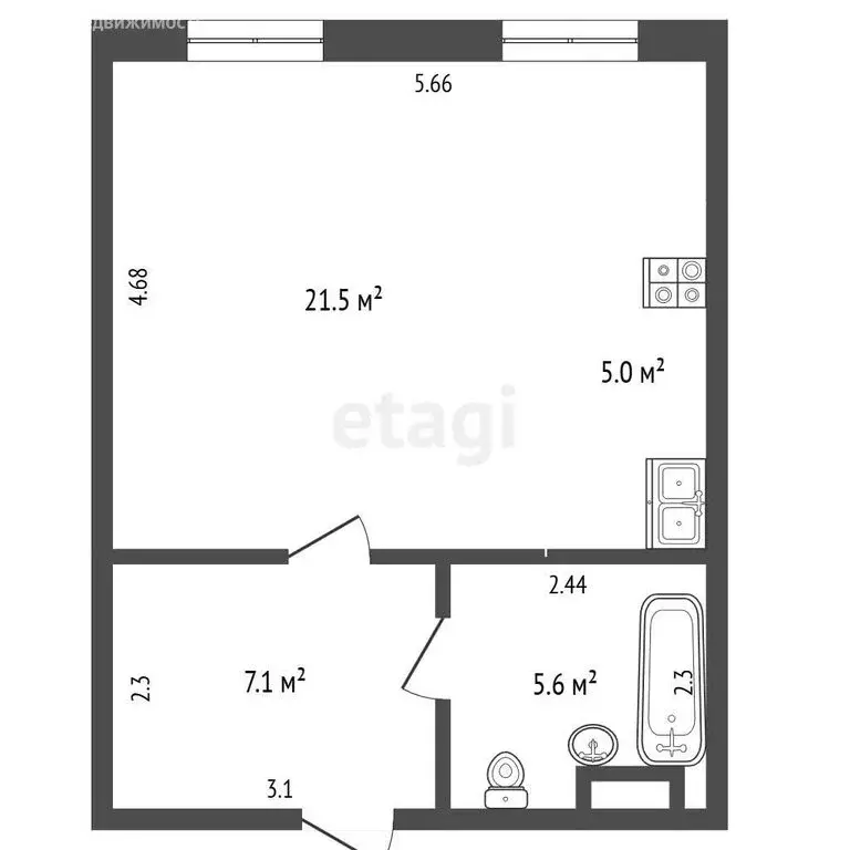 1-комнатная квартира: Миасс, Парковая улица, 56А (39.2 м) - Фото 1