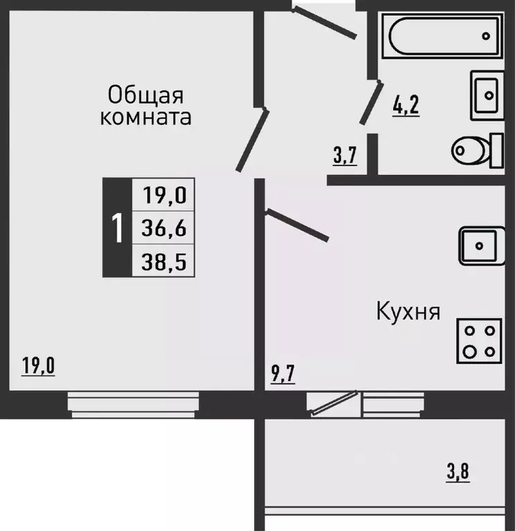 1-к кв. Орловская область, Орловский район, д. Жилина ул. Садовая, 2к1 ... - Фото 0