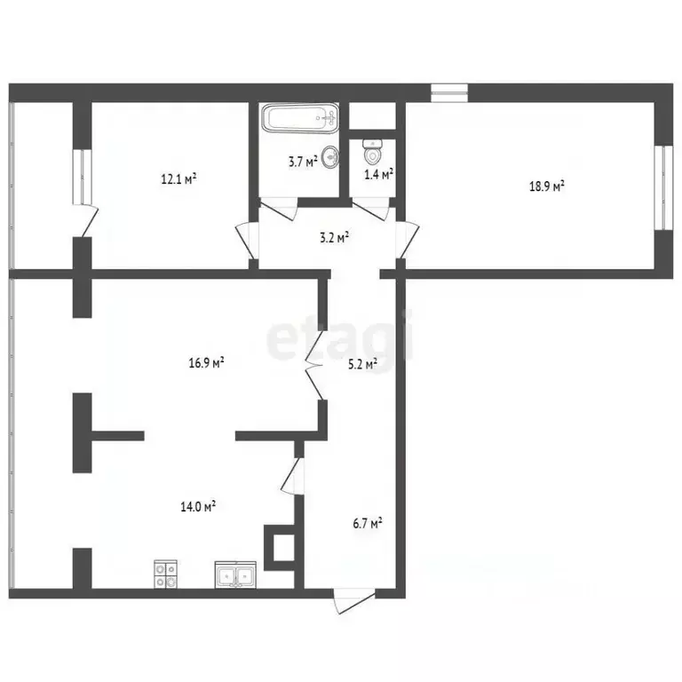 3-к кв. Ярославская область, Ярославль Светлая ул., 1к2 (82.1 м) - Фото 2
