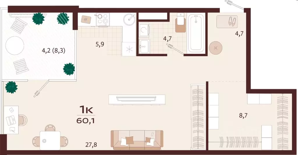 1-к кв. Крым, Ялта ул. Спендиарова, 5 (60.1 м) - Фото 1