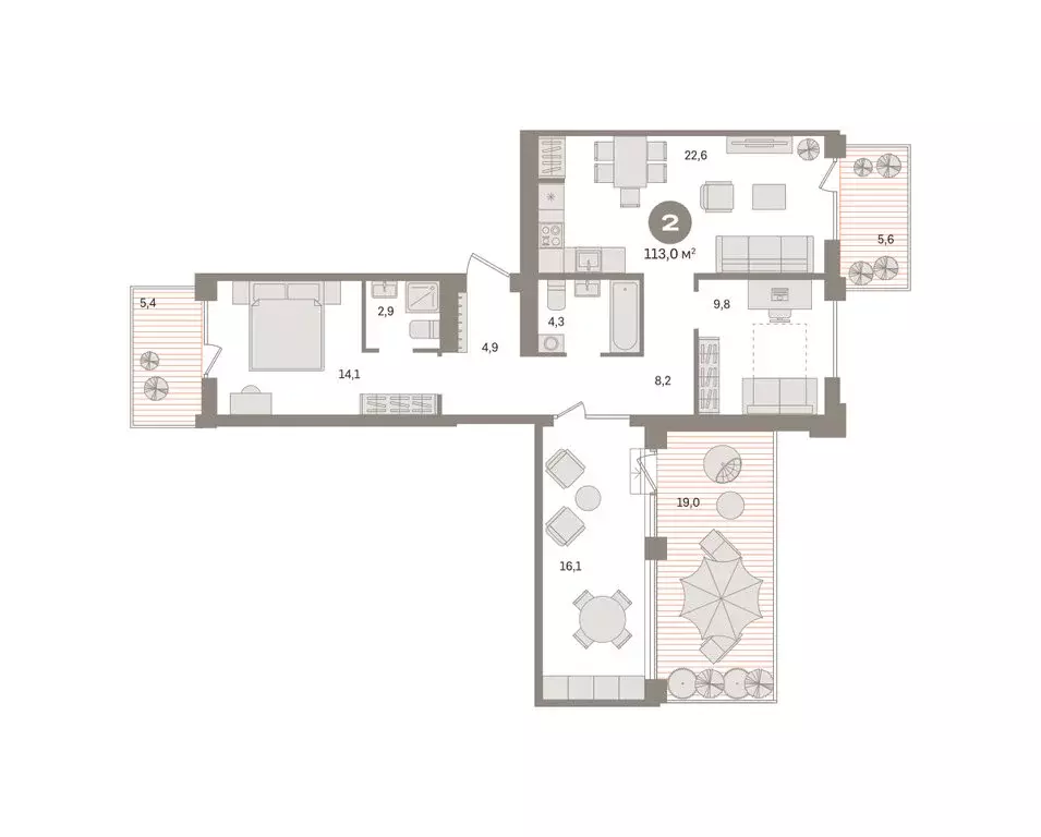 2-комнатная квартира: Новосибирский район, рабочий посёлок Краснообск, ... - Фото 1