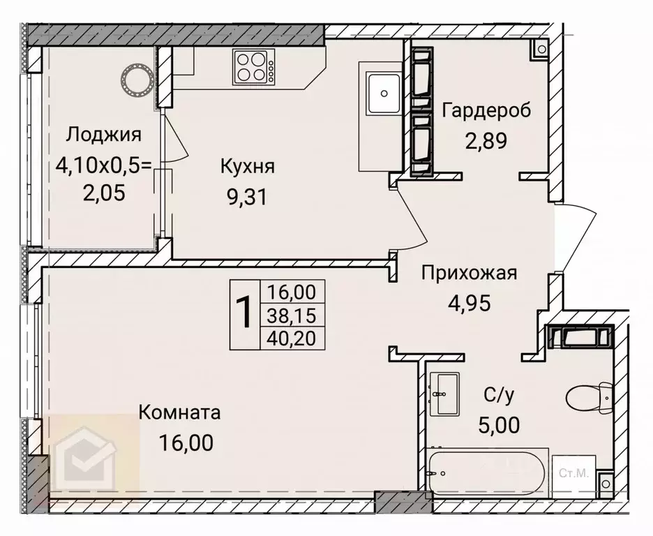 1-к кв. Севастополь ул. Братьев Манганари, 28 (40.2 м) - Фото 0