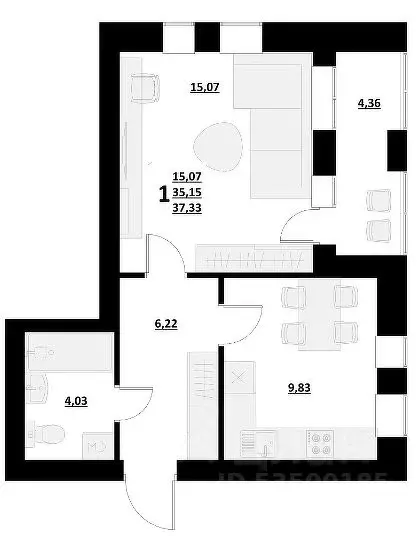 1-к кв. Белгородская область, Белгородский район, с. Стрелецкое ул. ... - Фото 1