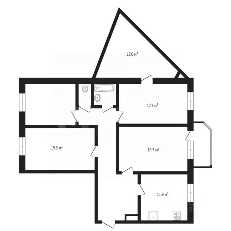 4-к кв. Тюменская область, Тюмень ул. Домостроителей, 26 (115.9 м) - Фото 1