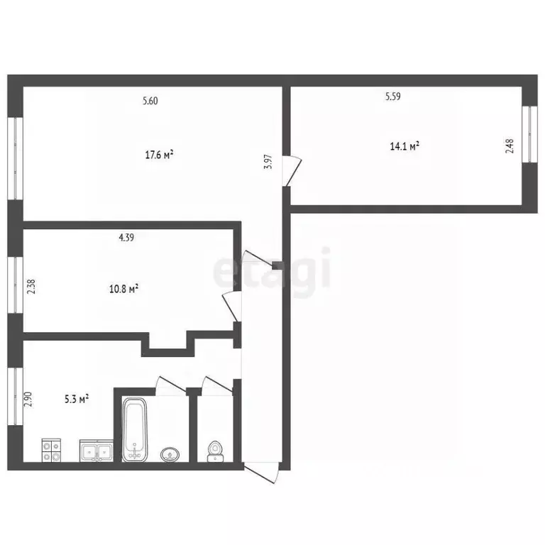 3-к кв. Ярославская область, Рыбинск ул. Черняховского, 25 (58.8 м) - Фото 2