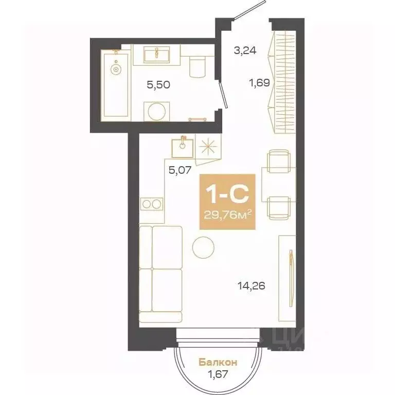 1-к кв. Новосибирская область, Новосибирск Академгородок мкр, ул. Мусы ... - Фото 1