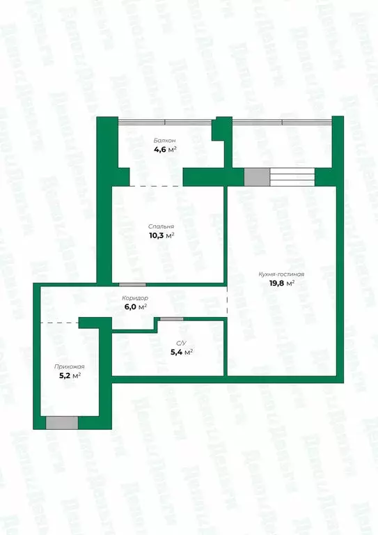 2-комнатная квартира: Киров, Профсоюзная улица, 50 (51.3 м) - Фото 0