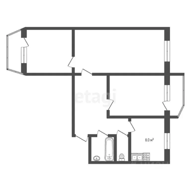 3-к кв. Московская область, Дмитров ДЗФС мкр, 19 (68.0 м) - Фото 1