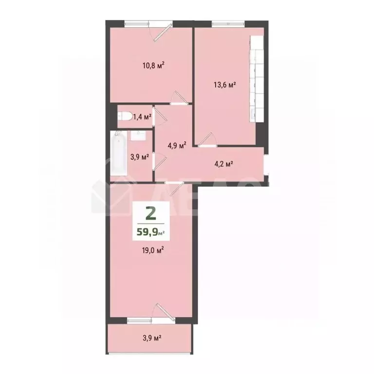 2-к кв. Омская область, Омск проезд 4-й Амурский, 5 (59.9 м) - Фото 2