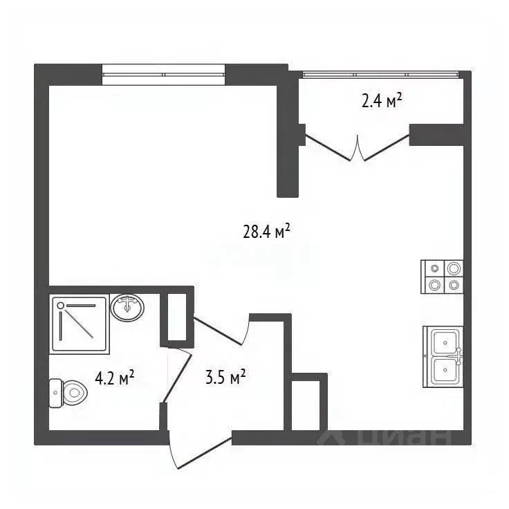1-к кв. Санкт-Петербург Комендантский просп., 59к1 (36.0 м) - Фото 2