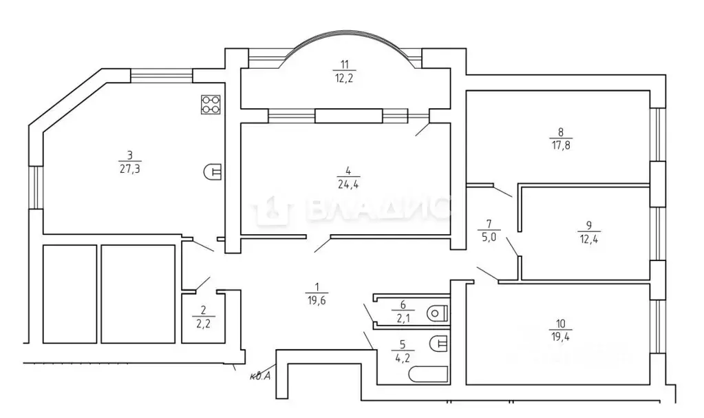 4-к кв. Брянская область, Брянск ул. Горького, 40 (136.0 м) - Фото 1