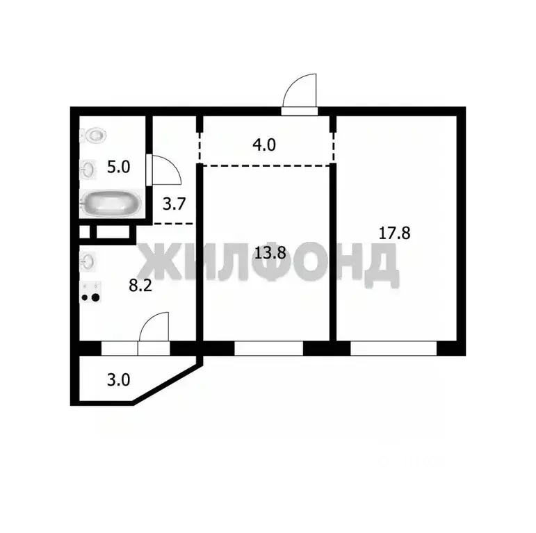 2-к кв. Новосибирская область, Новосибирск ул. Ясный Берег, 33 (52.6 ... - Фото 0