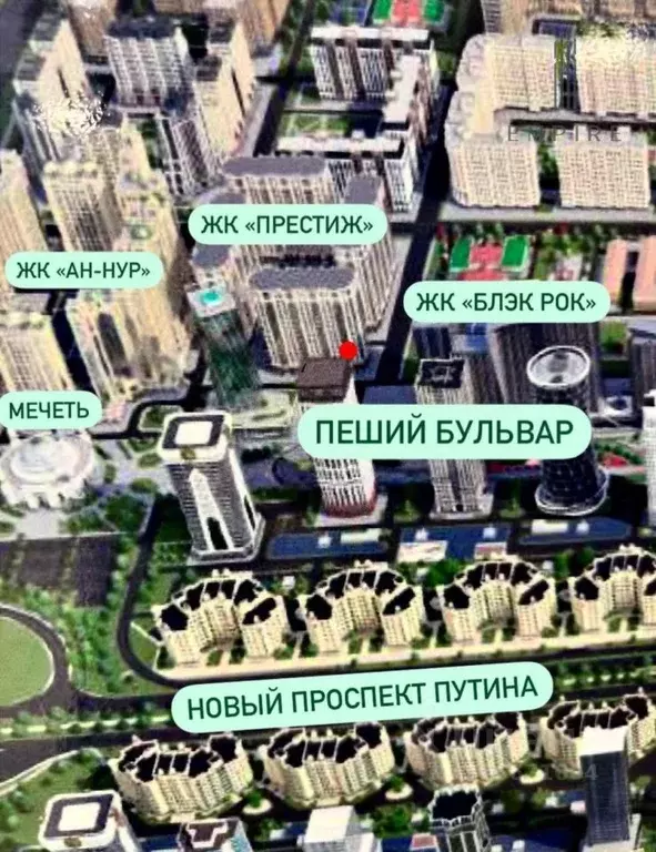 1-к кв. Чеченская республика, Грозный просп. В.В. Путина, 3 (49.3 м) - Фото 1