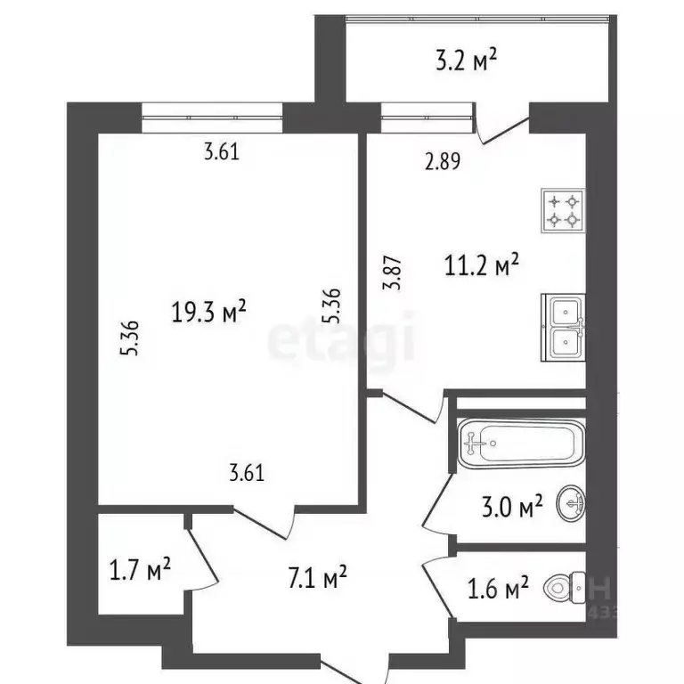 1-к кв. Санкт-Петербург просп. Просвещения, 33к1 (43.9 м) - Фото 1