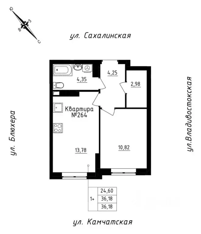 1-к кв. Свердловская область, Екатеринбург ул. Кронштадтская (36.18 м) - Фото 0