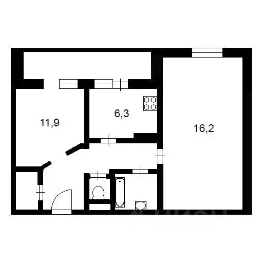 2-к кв. Санкт-Петербург аллея Поликарпова, 5 (44.0 м) - Фото 2