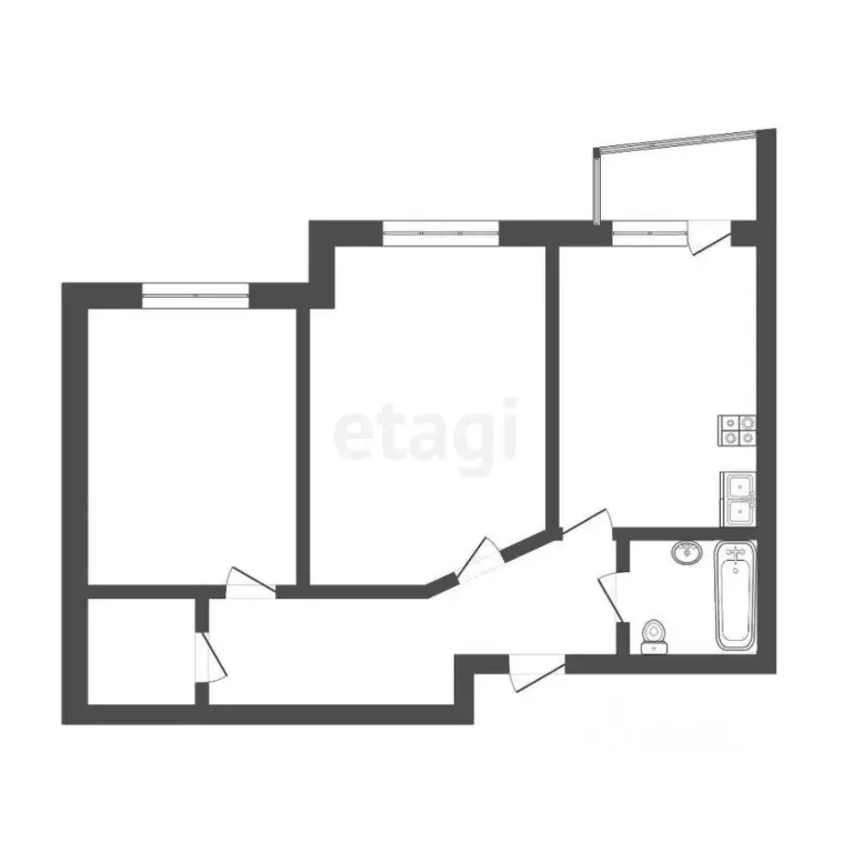 2-к кв. Мордовия, Саранск ул. Гагарина, 92 (55.2 м) - Фото 0