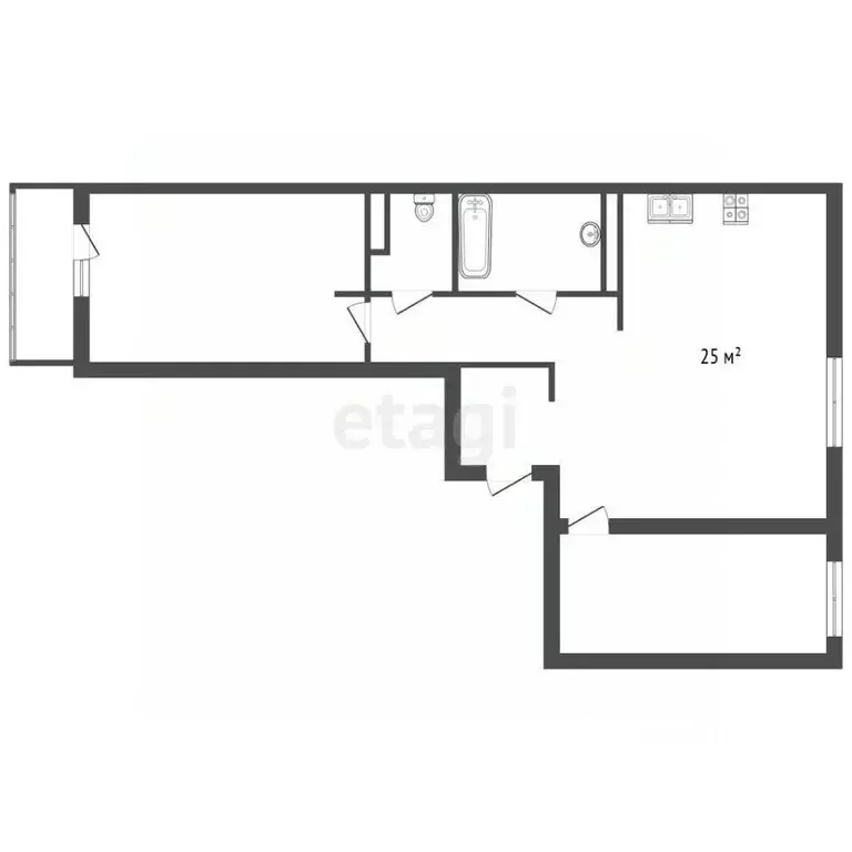 2-к кв. Санкт-Петербург ул. Беринга, 27к6 (68.9 м) - Фото 2