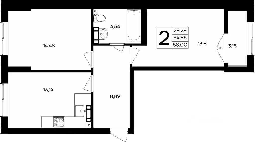 2-к кв. Севастополь Балаклавский муниципальный округ, Семисчастье ... - Фото 1