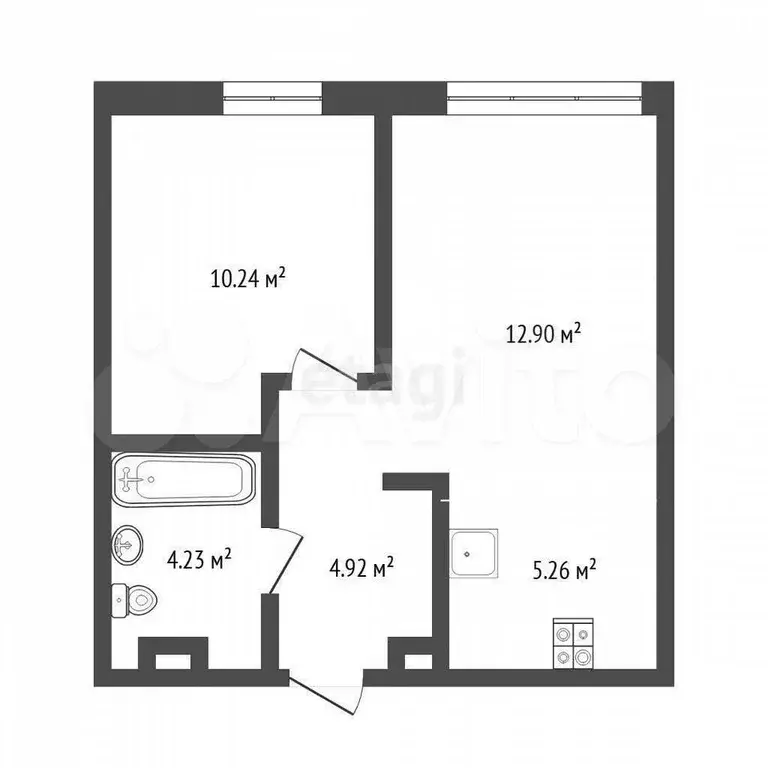 1-к. квартира, 37,4 м, 5/13 эт. - Фото 0