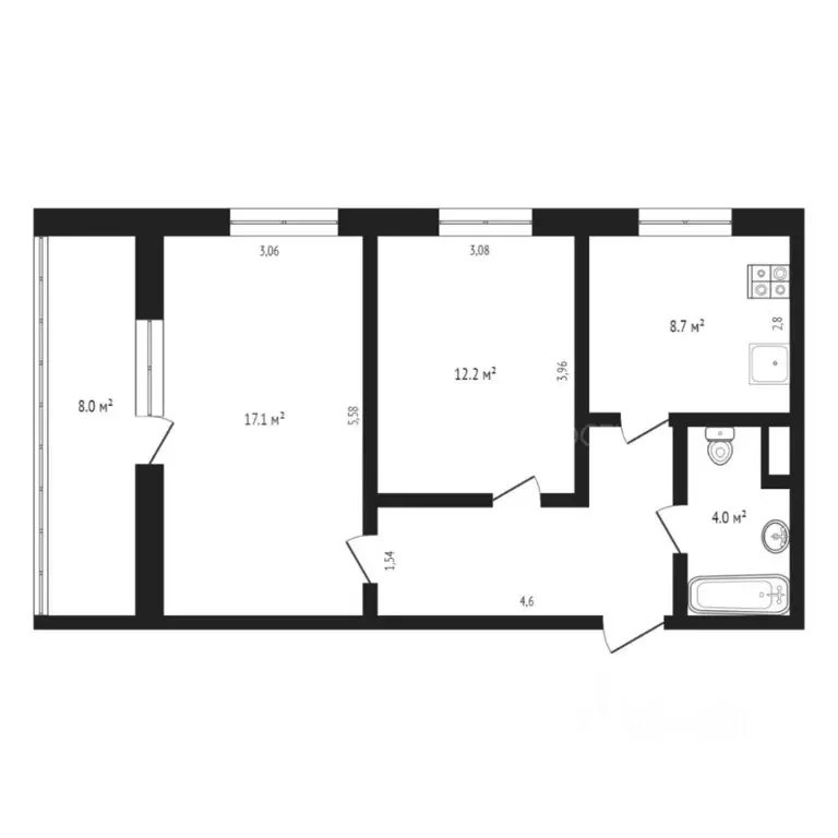 2-к кв. Тюменская область, Тюмень Механическая ул., 31 (49.9 м) - Фото 1