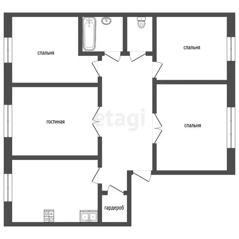 4-комнатная квартира: Абакан, проспект Ленина, 80 (75.7 м) - Фото 0
