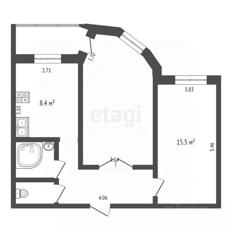 2-к кв. Коми, Сыктывкар ул. Димитрова, 5 (53.0 м) - Фото 1