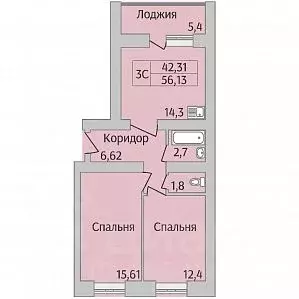 3-к кв. Новосибирская область, Новосибирск ул. Юности, 9 (56.13 м) - Фото 0