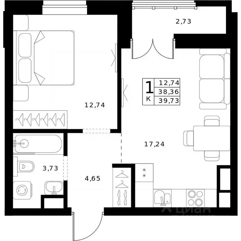 1-к кв. Нижегородская область, Нижний Новгород Ленгородок мкр, Мед ... - Фото 0