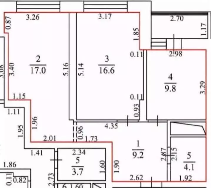 2-к кв. Липецкая область, Липецк Московская ул., 159к2 (56.7 м) - Фото 2