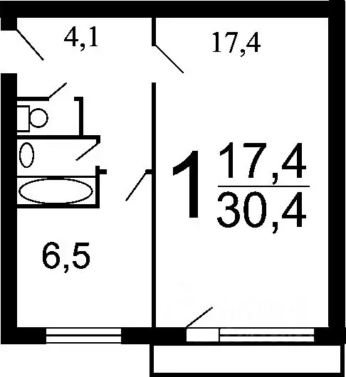 1-к кв. Санкт-Петербург просп. Мечникова, 9 (31.0 м) - Фото 1