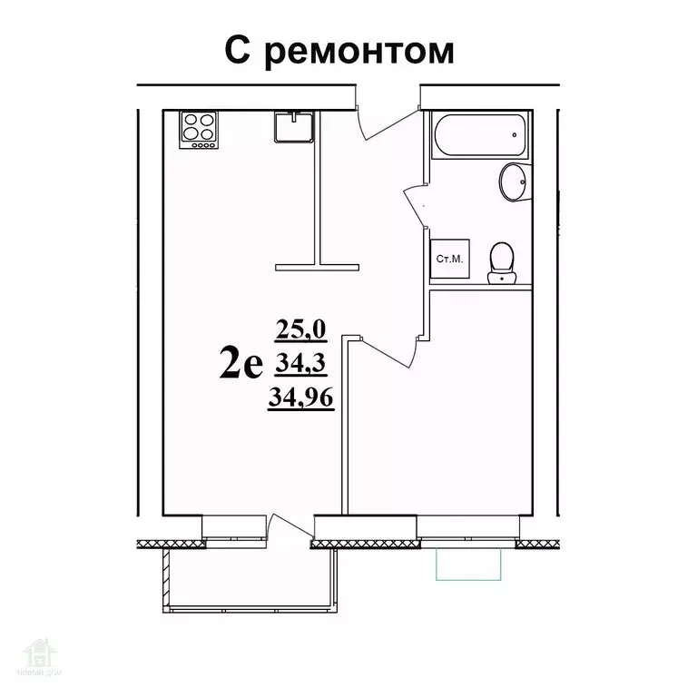 1-комнатная квартира: рабочий посёлок Разумное, улица имени И.Д. ... - Фото 0